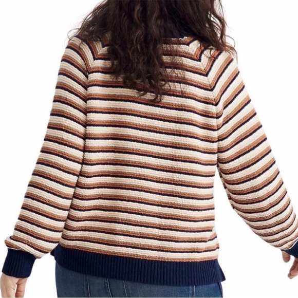 Madewell Arden Striped Pink Pullover Knit Sweater NWT - Picture 5 of 16